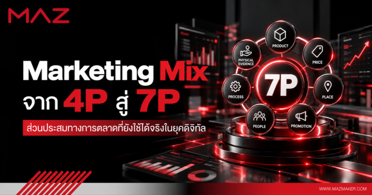 Marketing Mix จาก 4P สู่ 7P ส่วนประสมทางการตลาดที่ยังใช้ได้จริงในยุคดิจิทัล
